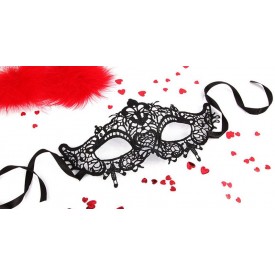 Черная ажурная текстильная маска "Памелла"