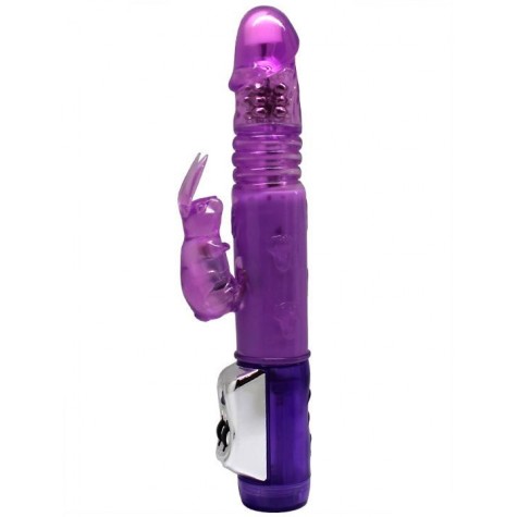Фиолетовый вибратор с ротацией и функцией Up&Down - 24 см.